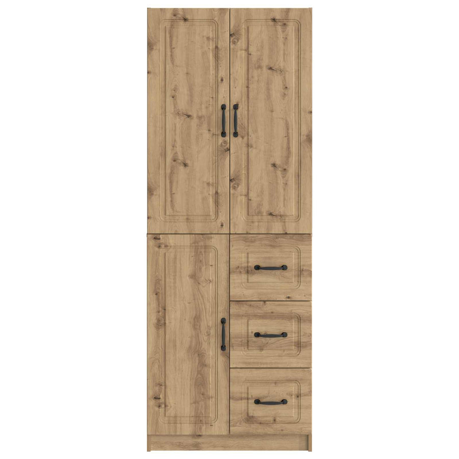 Kastenset 2 st Artisanaal eiken Bewerkt hout