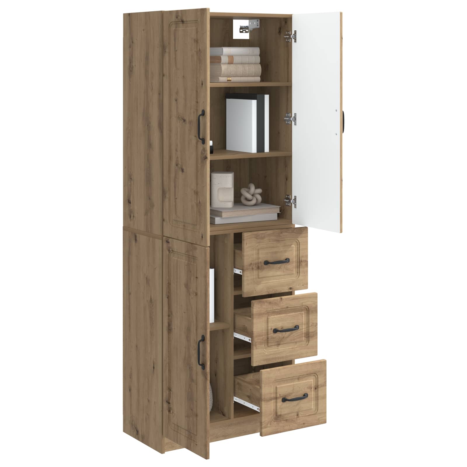 Kastenset 2 st Artisanaal eiken Bewerkt hout