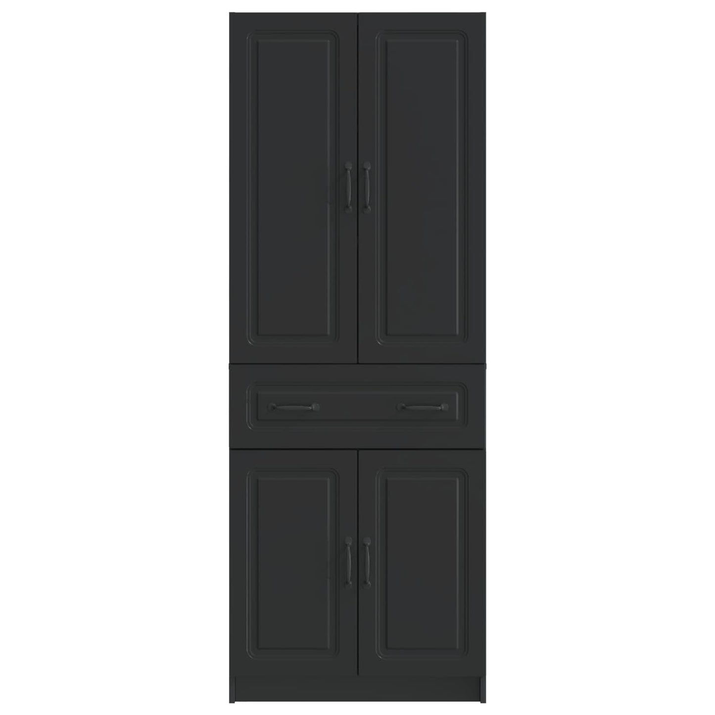 Kastenset 2 st Zwart Bewerkt hout