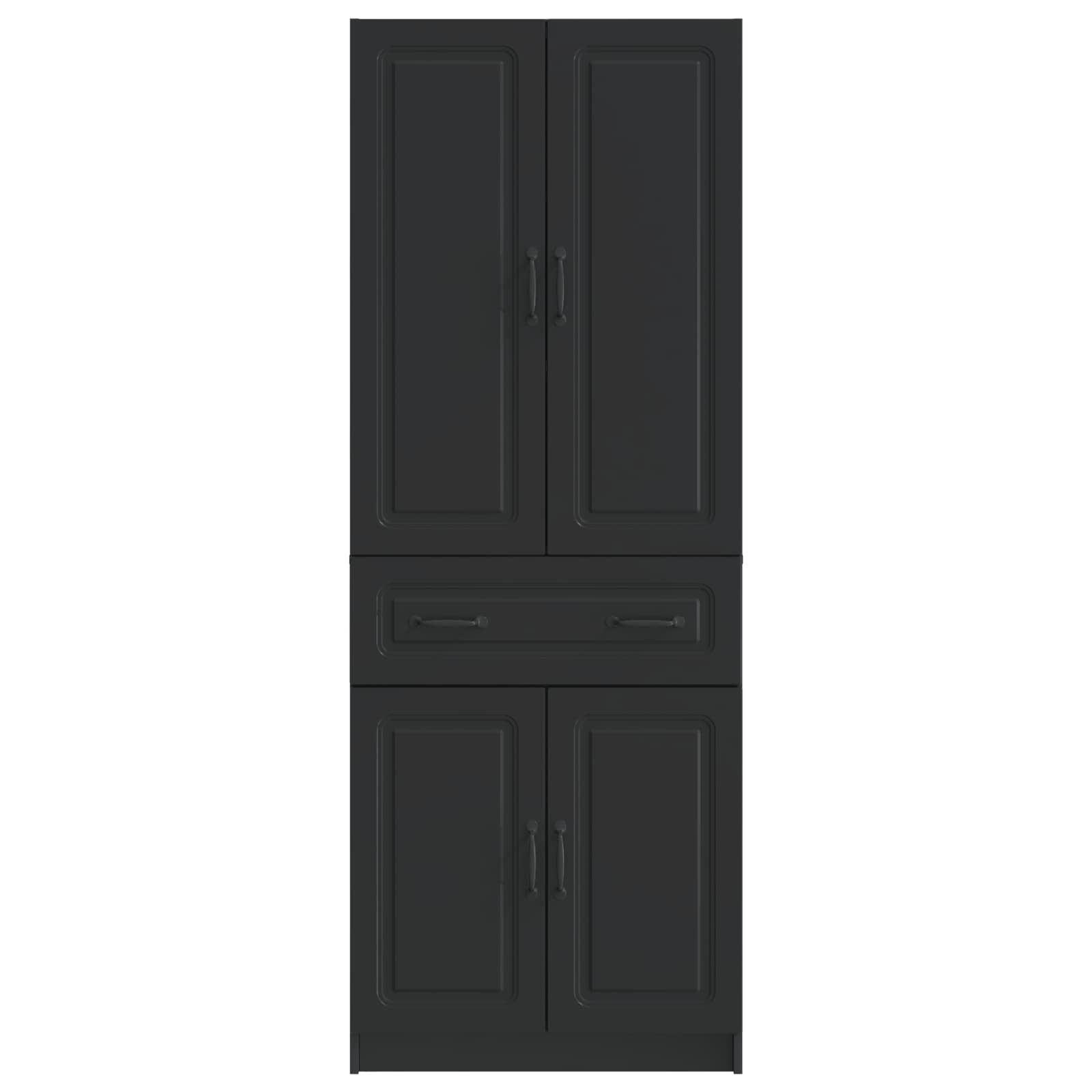 Kastenset 2 st Zwart Bewerkt hout