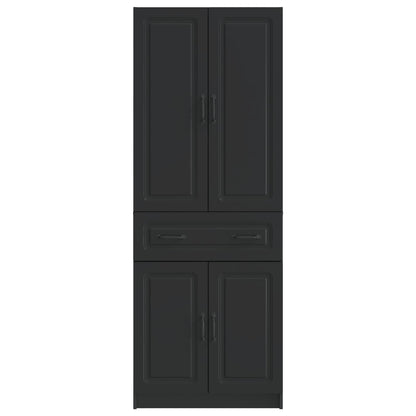 Kastenset 2 st Zwart Bewerkt hout