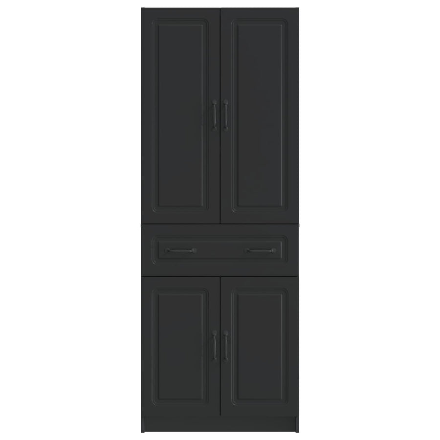 Kastenset 2 st Zwart Bewerkt hout