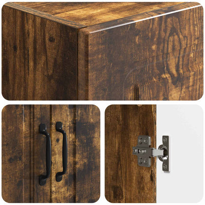 Kastenset 2 st Gerookt eiken Bewerkt hout