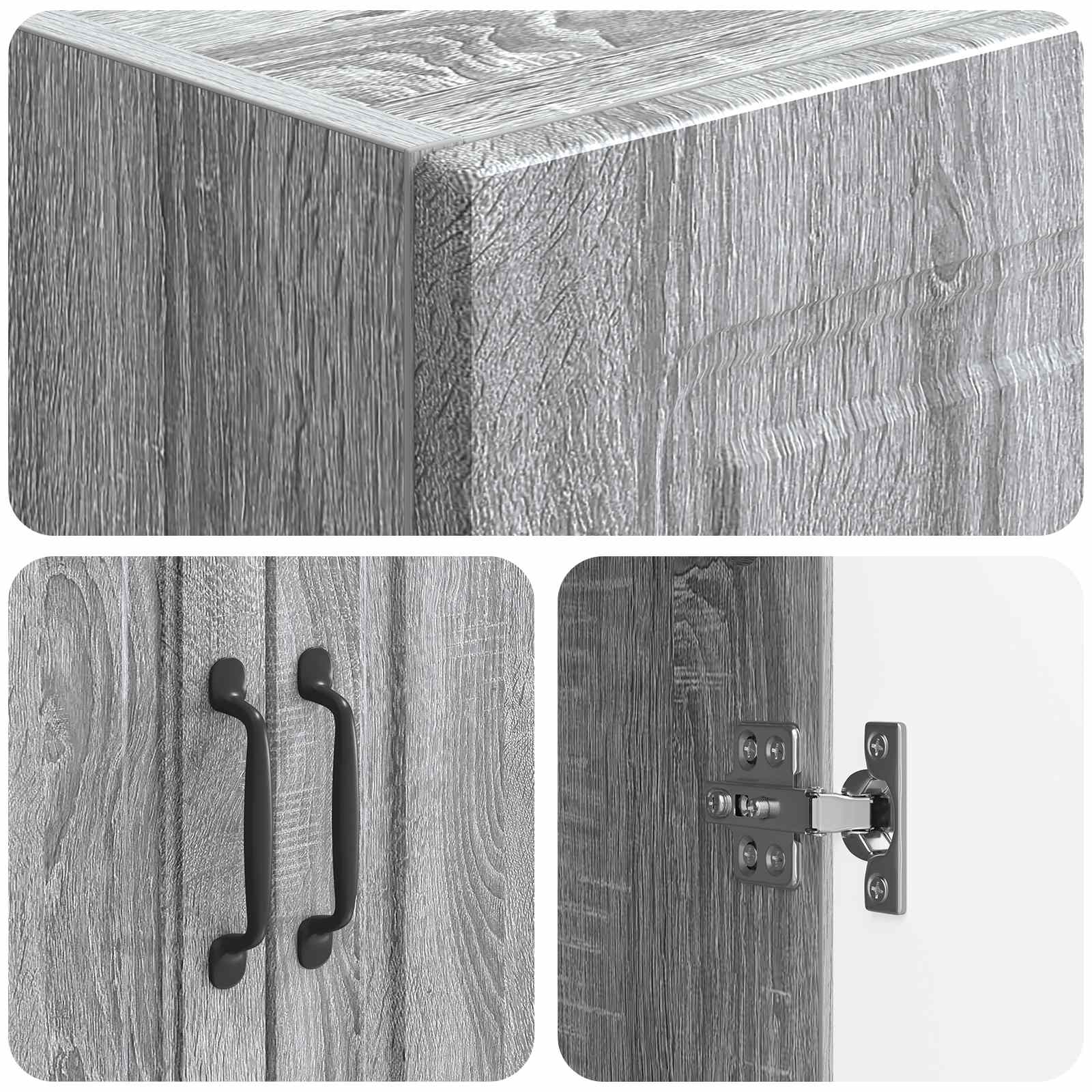 Kastenset 2 st Grijs Sonoma Bewerkt hout