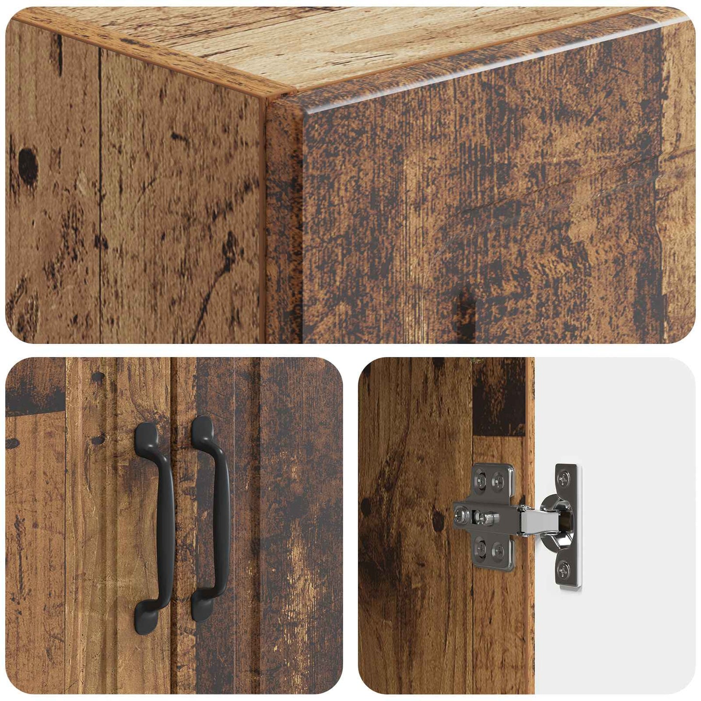 Kastenset 2 st Oud hout Bewerkt hout