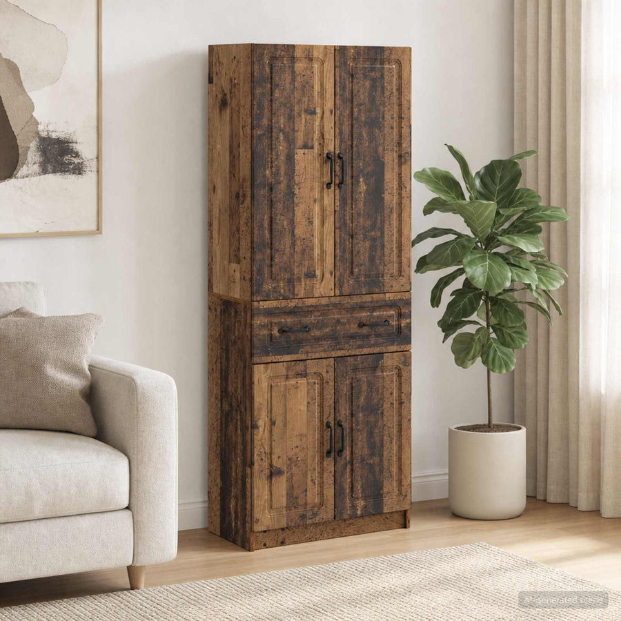 Kastenset 2 st Oud hout Bewerkt hout