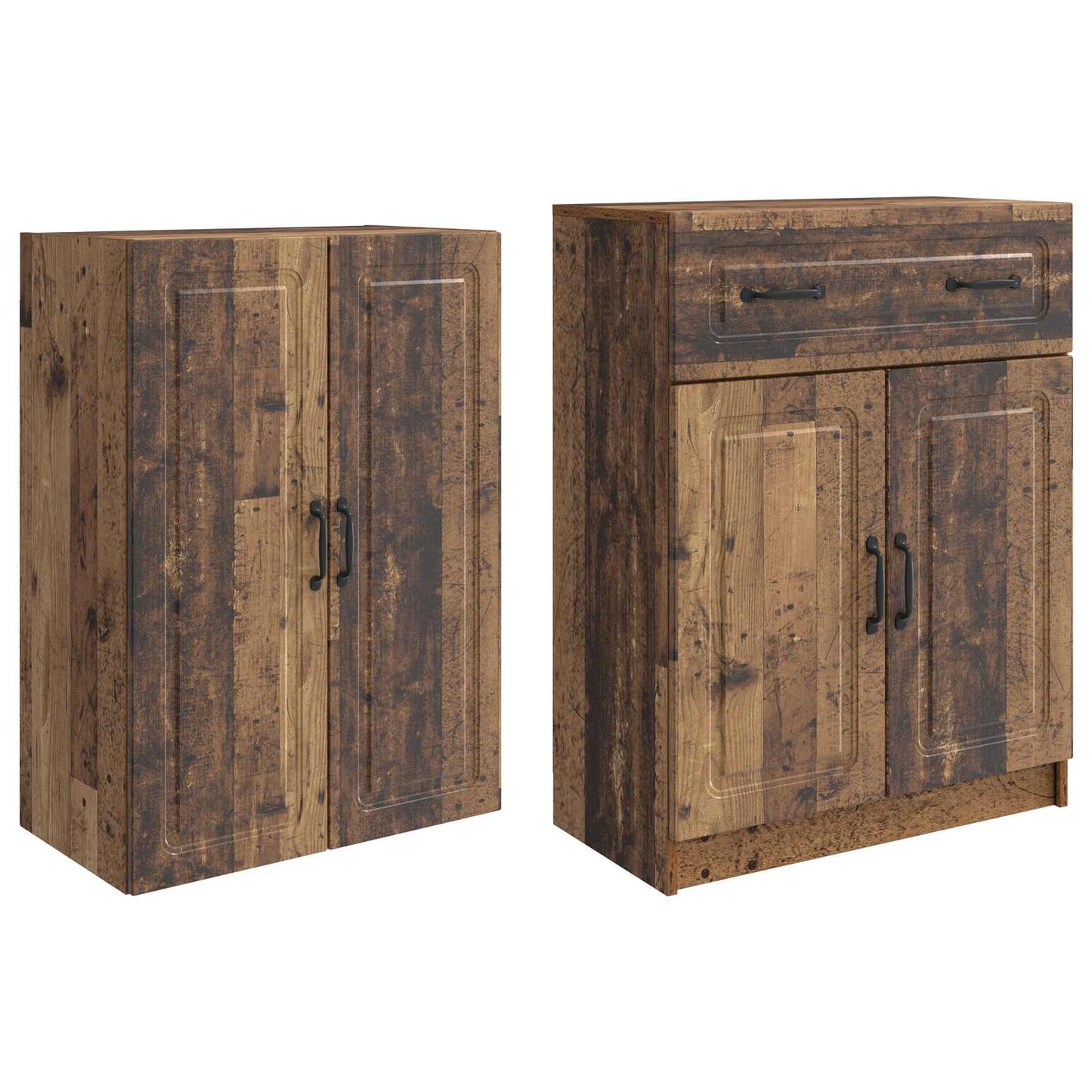 Kastenset 2 st Oud hout Bewerkt hout