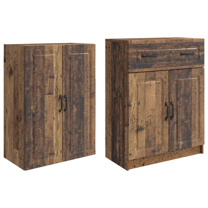 Kastenset 2 st Oud hout Bewerkt hout