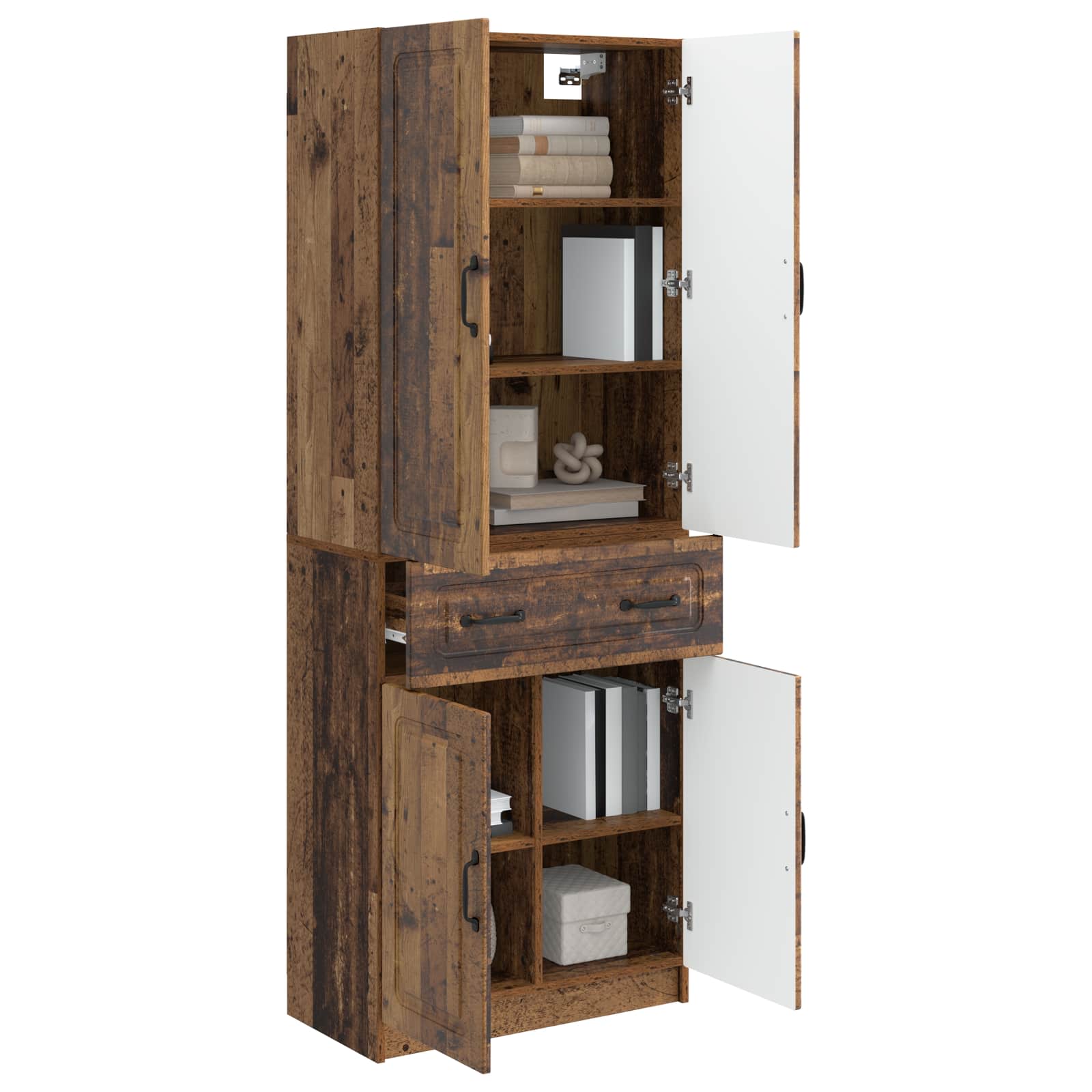Kastenset 2 st Oud hout Bewerkt hout