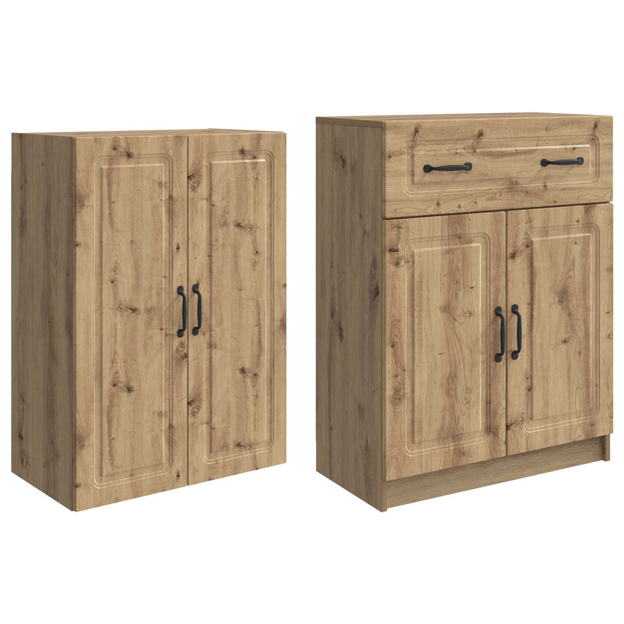 Kastenset 2 st Bewerkt hout