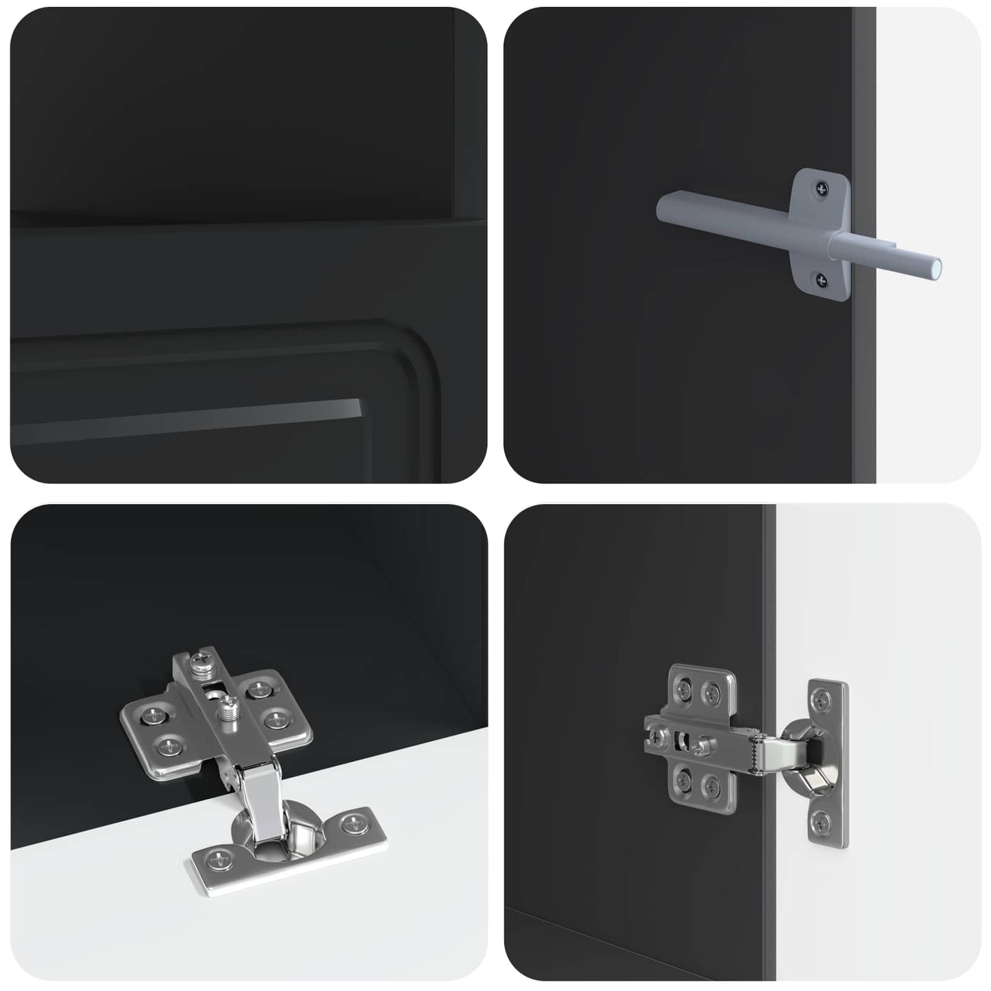 5-delige LED TV-kast Zwart Bewerkt hout