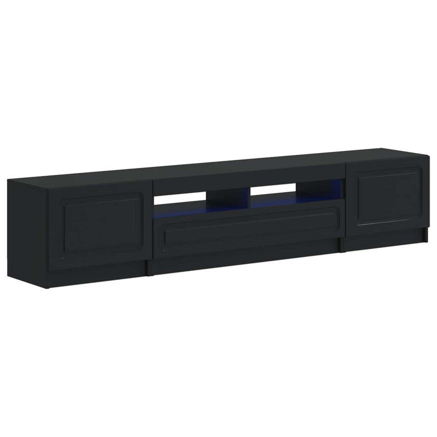 5-delige LED TV-kast Zwart Bewerkt hout