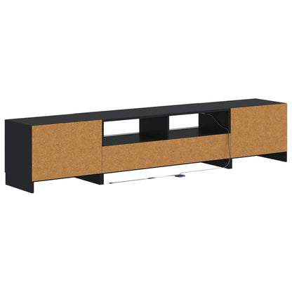 5-delige LED TV-kast Zwart Bewerkt hout