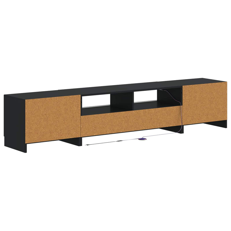 5-delige LED TV-kast Zwart Bewerkt hout