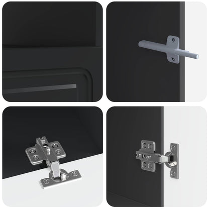 5-delige LED TV-kast Zwart Bewerkt hout