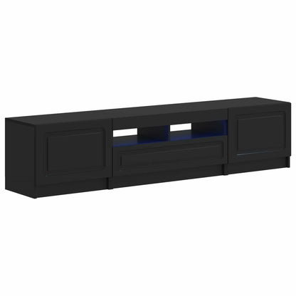 5-delige LED TV-kast Zwart Bewerkt hout