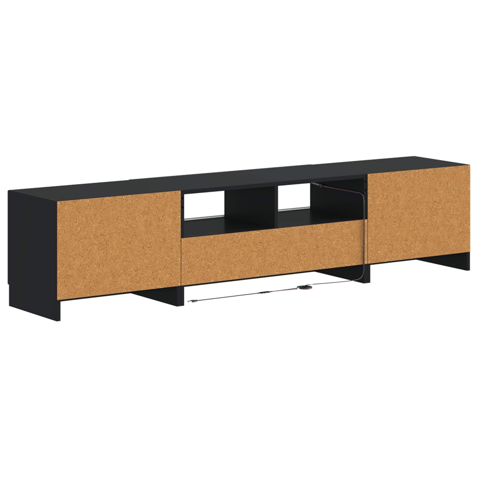 5-delige LED TV-kast Zwart Bewerkt hout