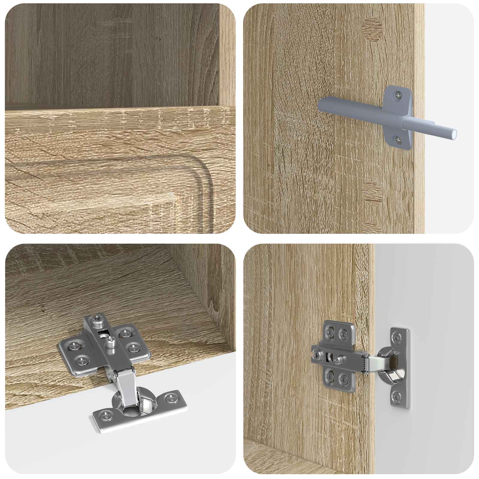 5-delige LED TV-kast Sonoma Eiken Bewerkt hout