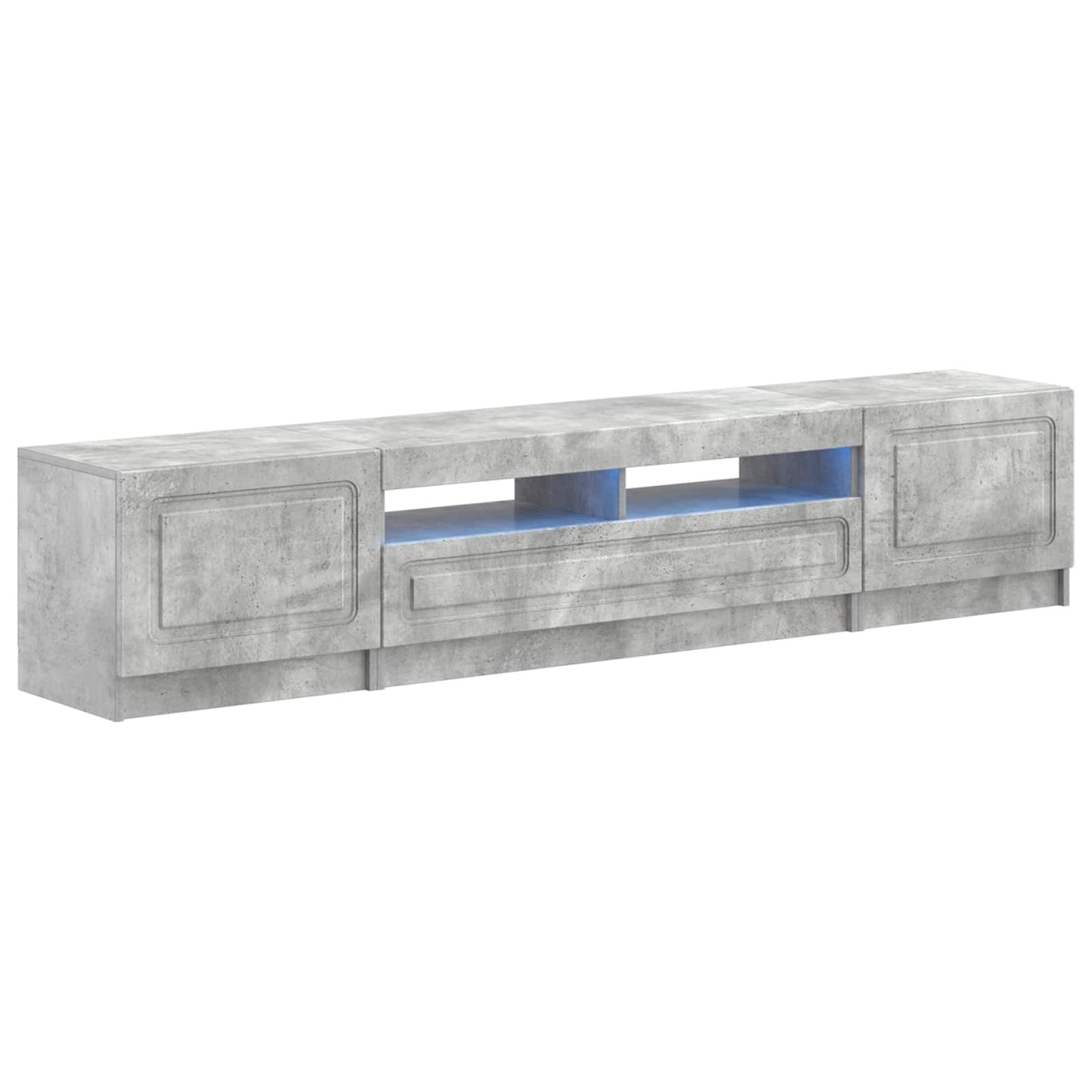 5-delige LED TV-kast Betongrijs Bewerkt hout