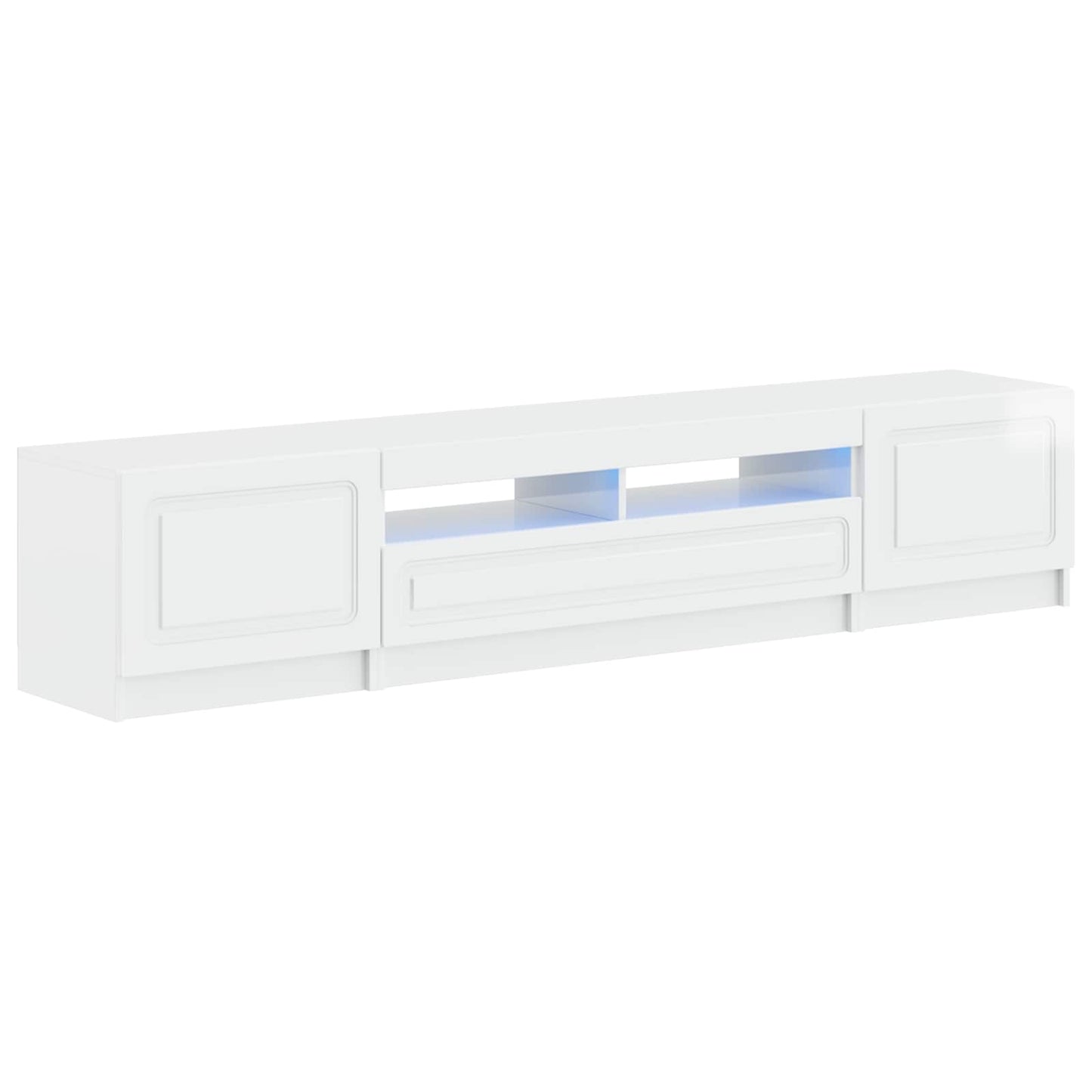 5-delige LED TV-kast Hoogglans Wit Bewerkt hout