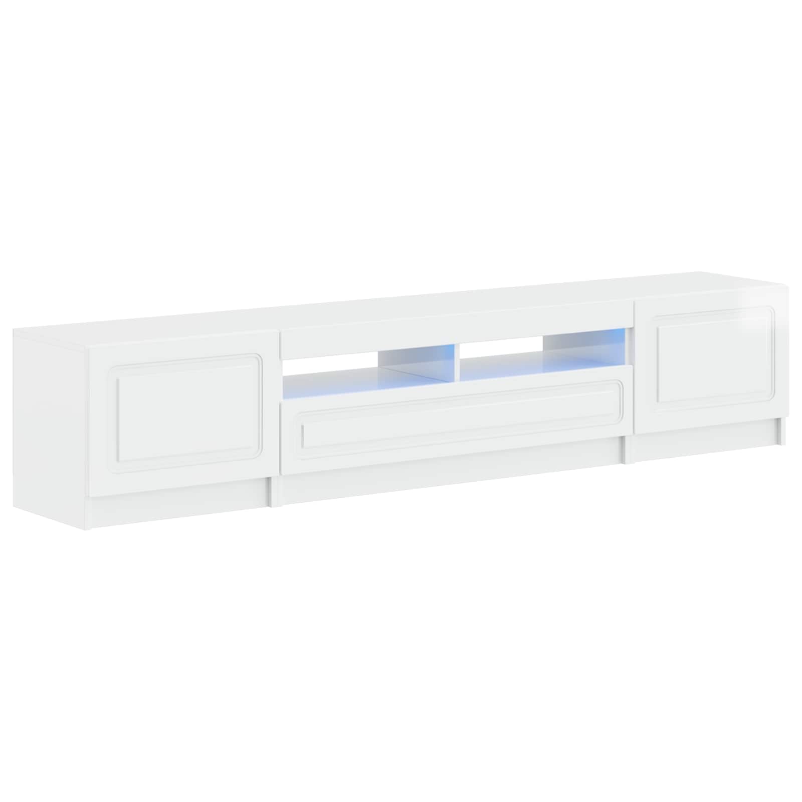 5-delige LED TV-kast Hoogglans Wit Bewerkt hout