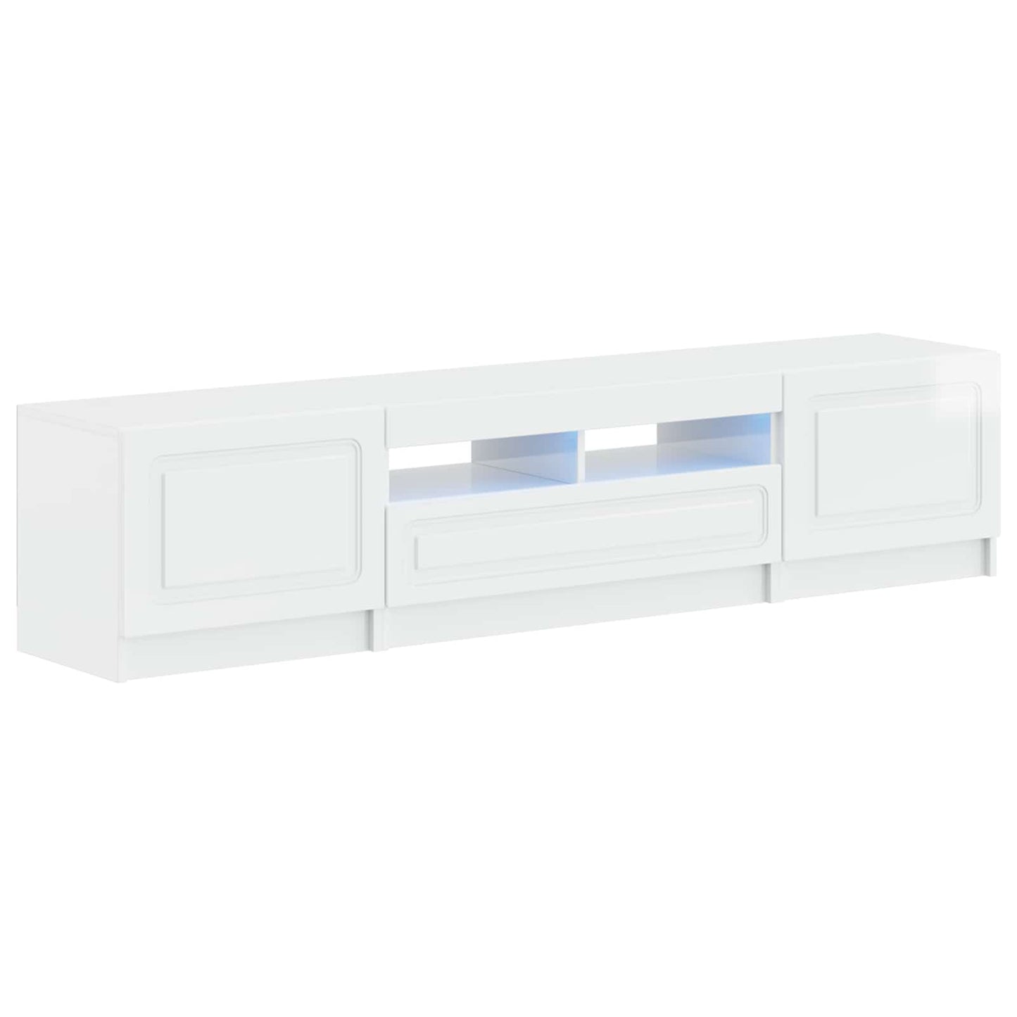 5-delige LED TV-kast Hoogglans Wit Bewerkt hout