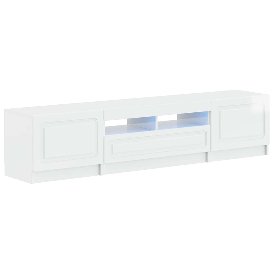 5-delige LED TV-kast Hoogglans Wit Bewerkt hout