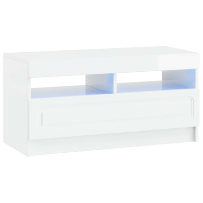 5-delige LED TV-kast Hoogglans Wit Bewerkt hout