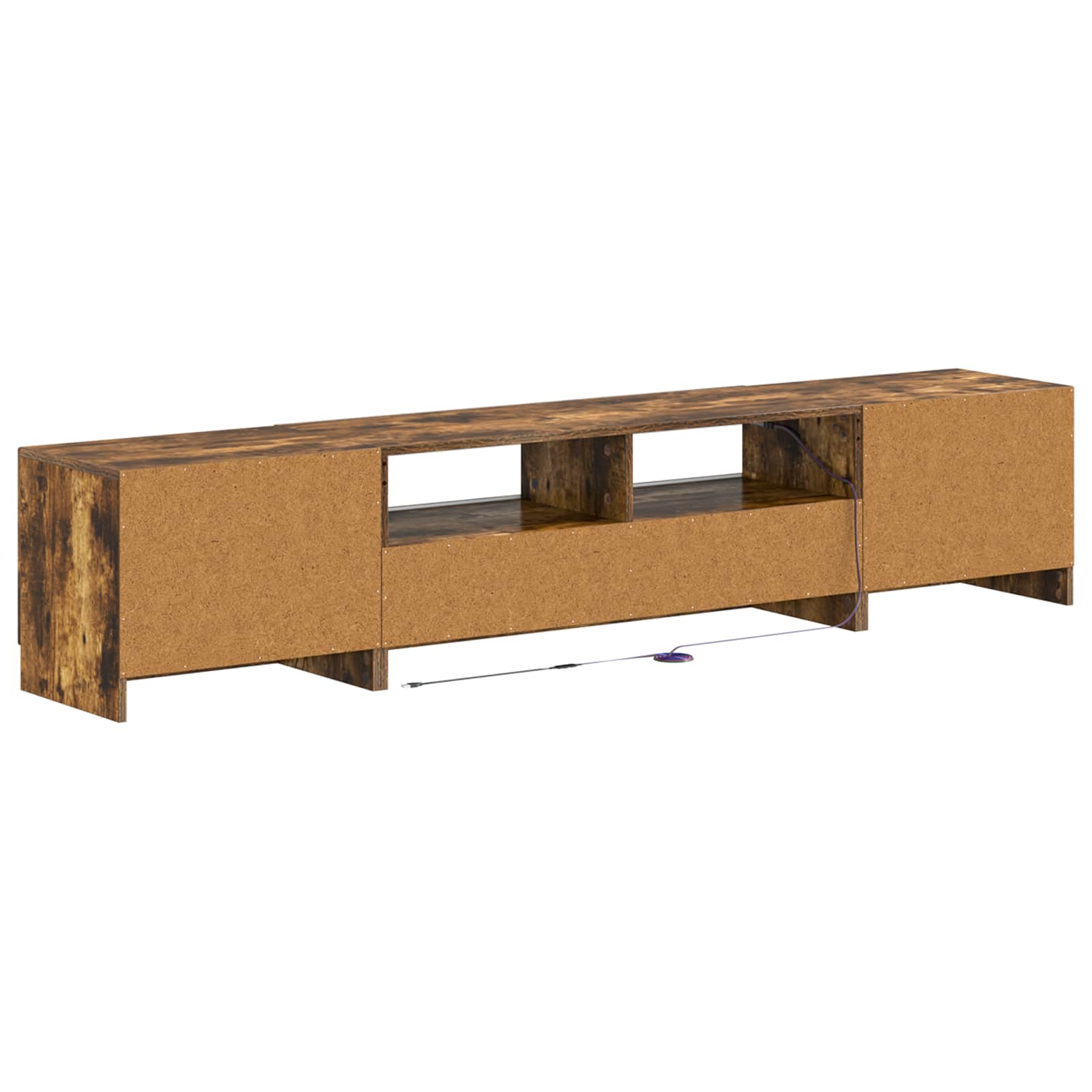 5-delige LED TV-kast Gerookt eiken Bewerkt hout