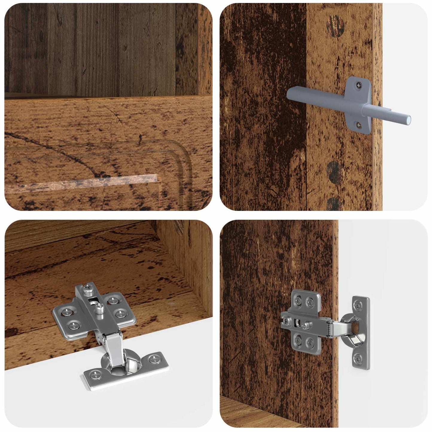 5-delige LED TV-kast Oud hout Bewerkt hout