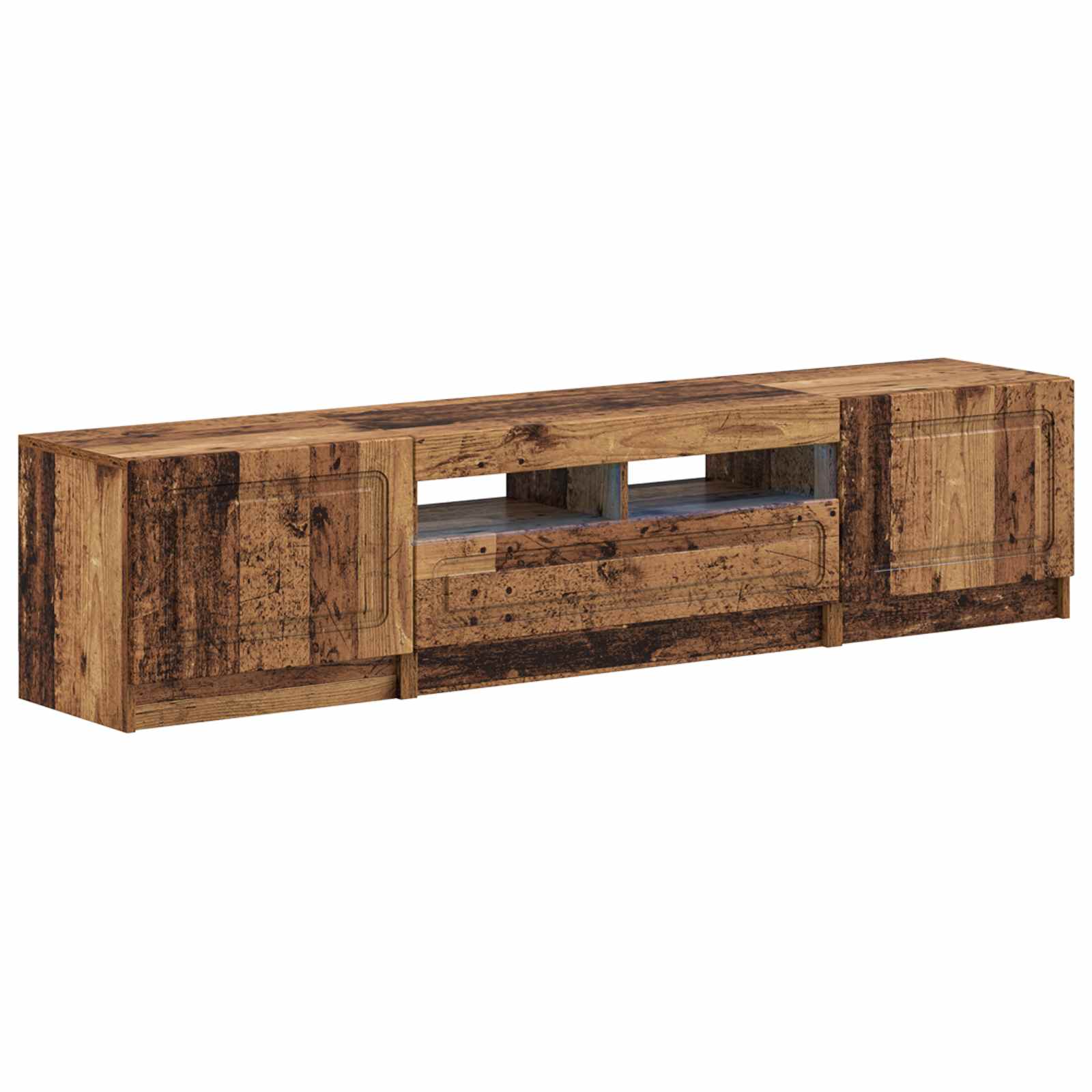 5-delige LED TV-kast Oud hout Bewerkt hout