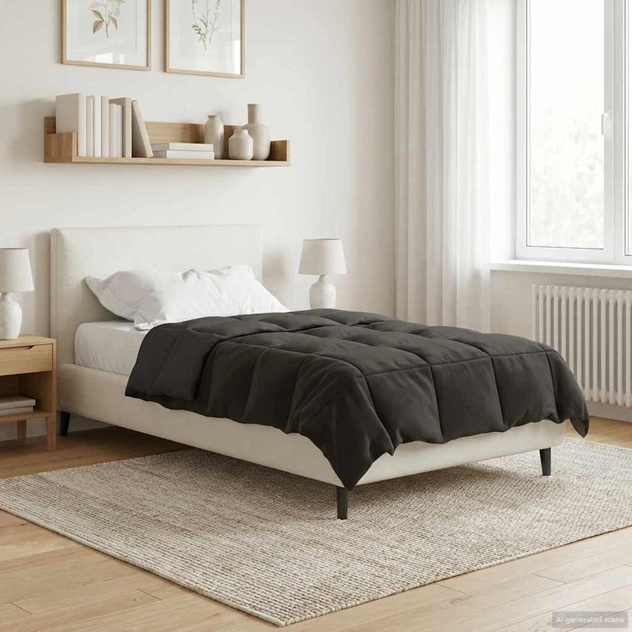 Zomer Dekbed Gekwilt Antraciet 155 x 200 cm Microfiber