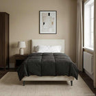 Zomerdekbed 155x200 cm microfiber antraciet