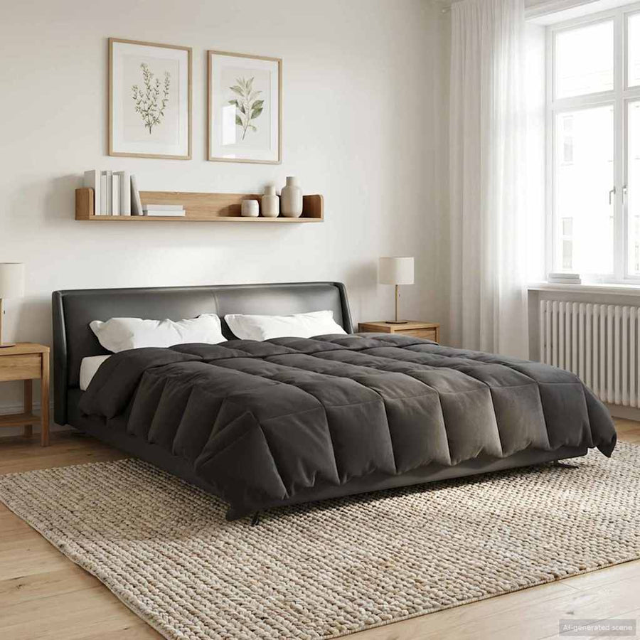 Zomer Dekbed Gekwilt Antraciet 200 x 200 cm Microfiber