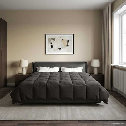 Zomer Dekbed Gekwilt Antraciet 200 x 200 cm Microfiber