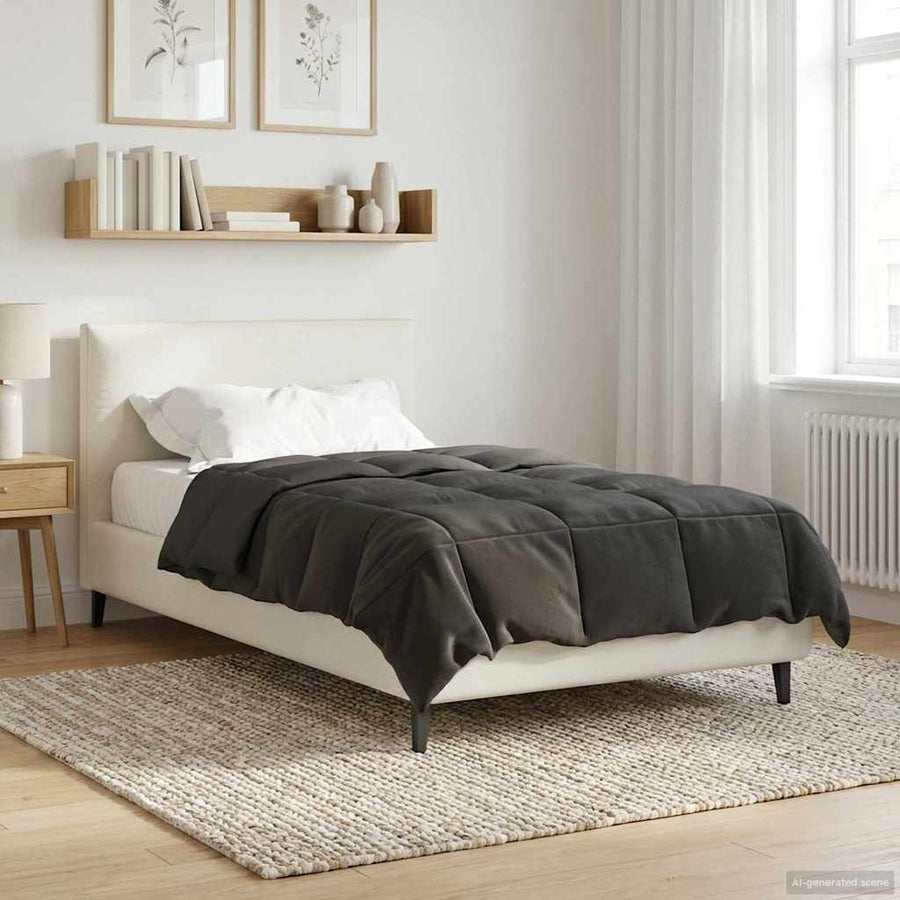 Zomerdekbed Gekwilt Antraciet 135 x 220 cm Microfiber