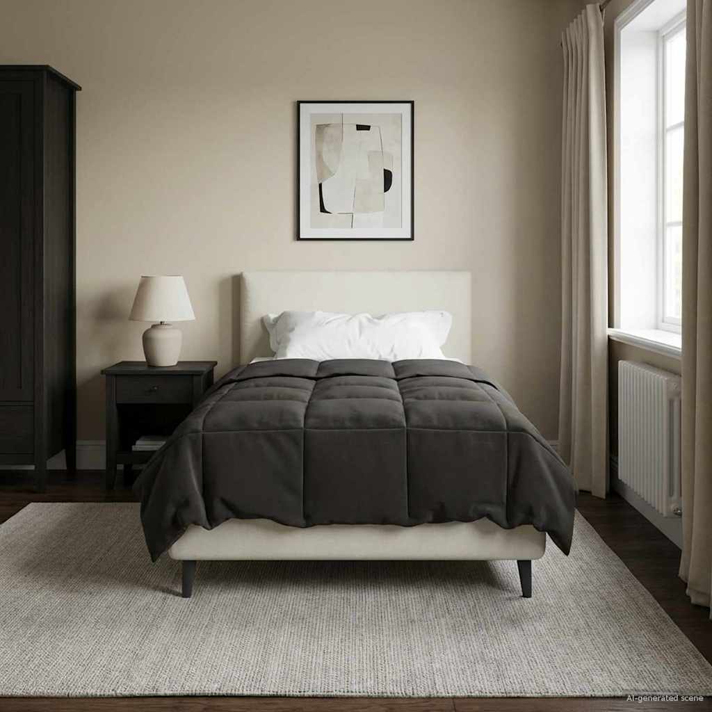 Zomerdekbed Gekwilt Antraciet 135 x 220 cm Microfiber
