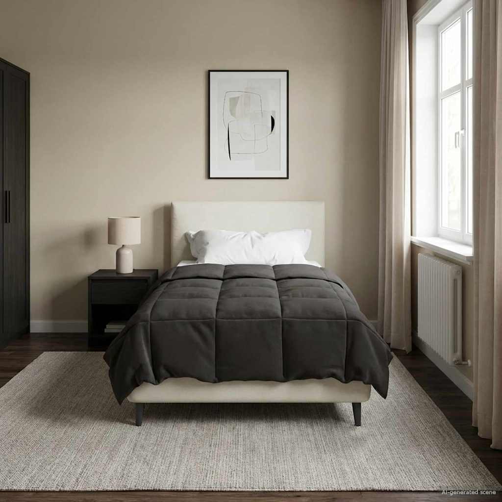 Zomer Dekbed Gekwilt Antraciet 140 x 220 cm Microfiber
