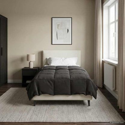 Zomer Dekbed Gekwilt Antraciet 140 x 220 cm Microfiber