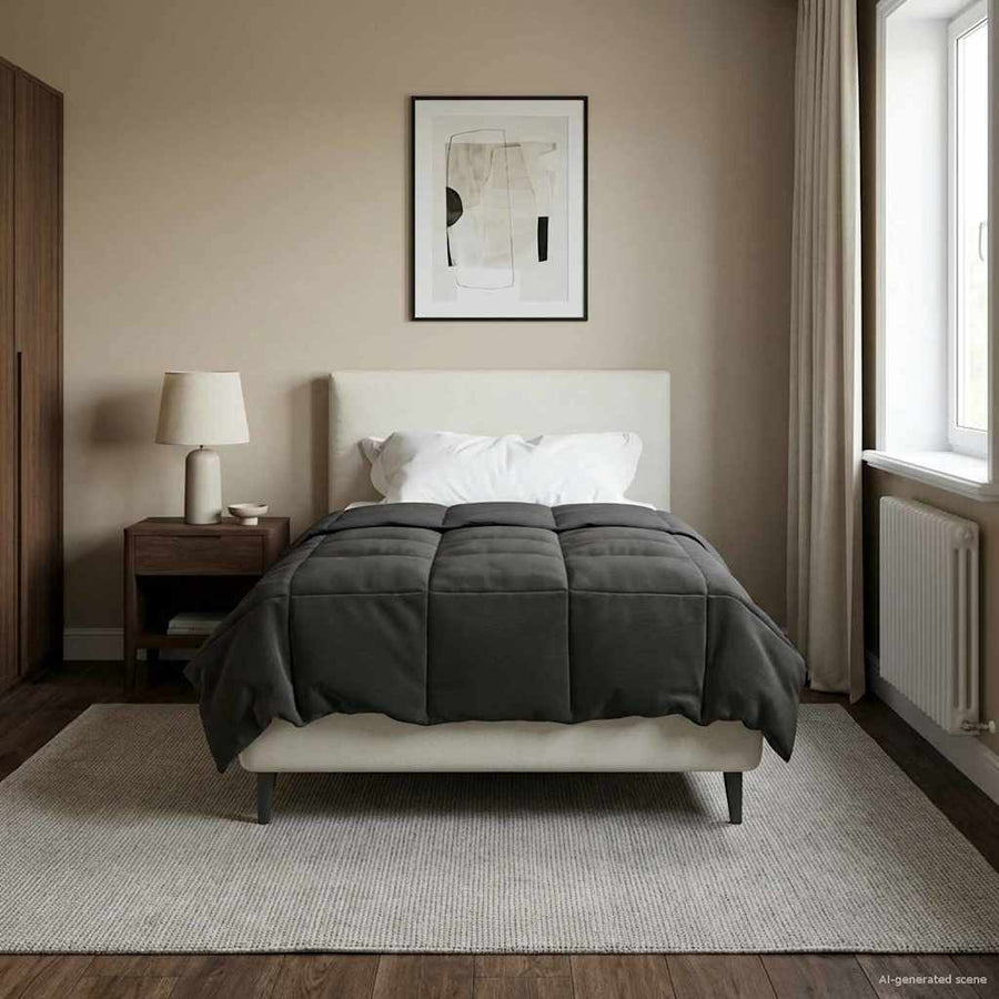 Zomer Dekbed Gekwilt Antraciet 155 x 220 cm Microfiber
