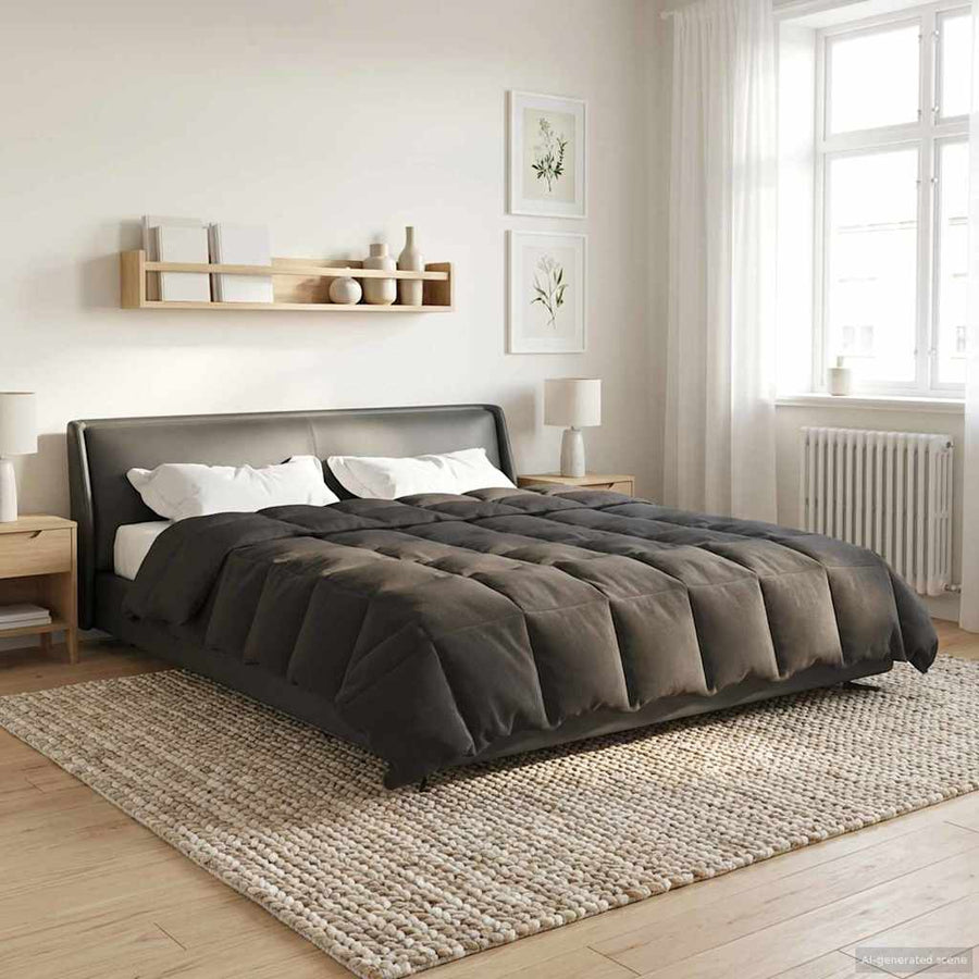 Zomer Dekbed Gekwilt Antraciet 200 x 220 cm Microfiber