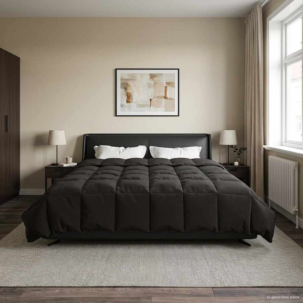 Zomer Dekbed Gekwilt Antraciet 200 x 220 cm Microfiber