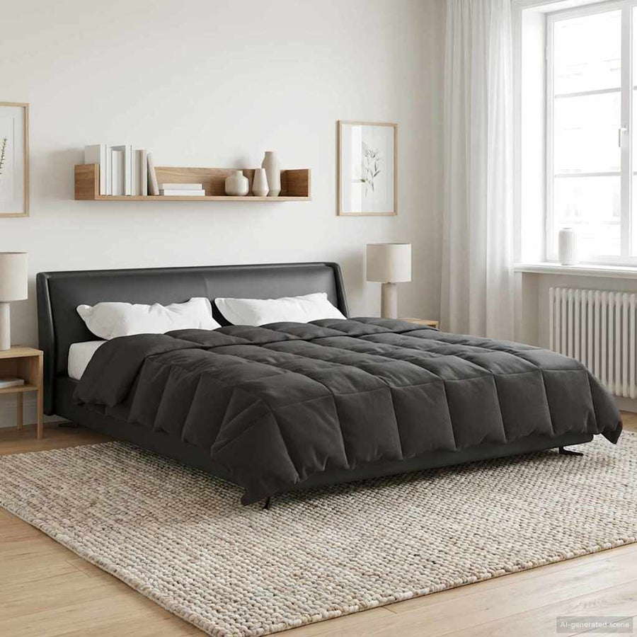 Zomerdekbed Gekwilt Antraciet 220 x 240 cm Microfiber
