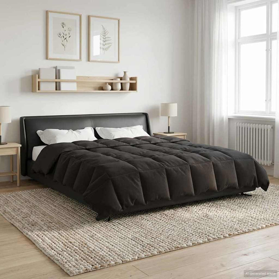 Zomer Dekbed Gekwilt Antraciet 220 x 260 cm Microfiber