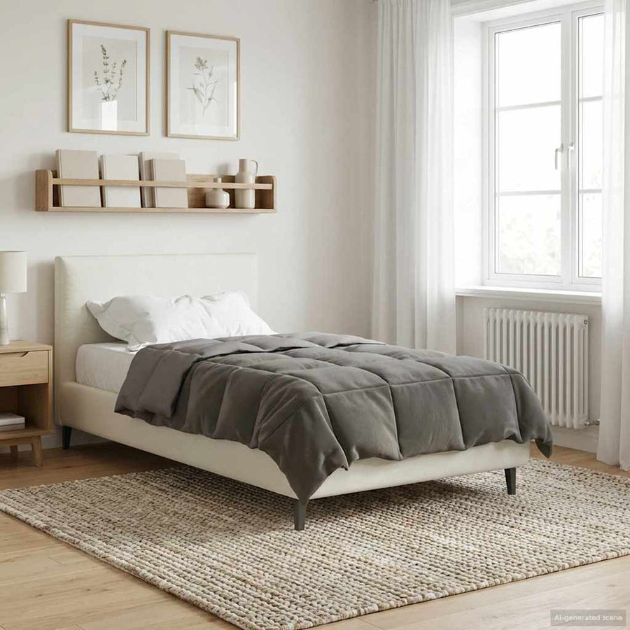 Zomer Dekbed Gekwilt Lichtgrijs 135 x 200 cm Microfiber