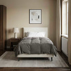 Zomerdekbed 135x200 cm lichtgrijs microfiber
