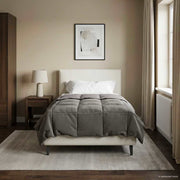 Zomerdekbed 135x200 cm lichtgrijs microfiber