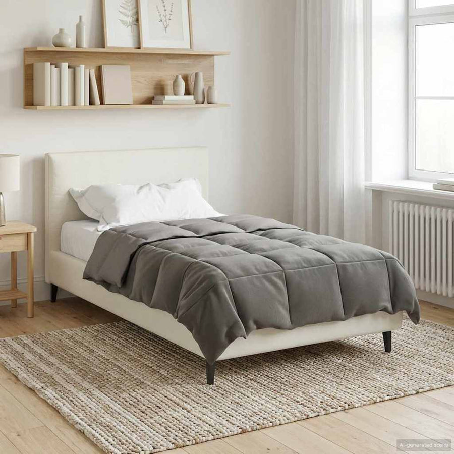 Zomer Dekbed Gekwilt Lichtgrijs 140 x 200 cm Microfiber