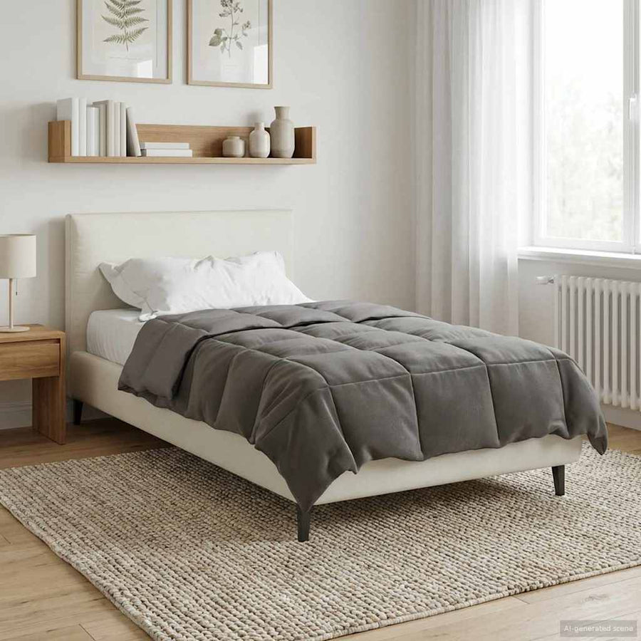 Zomer Dekbed Gekwilt Lichtgrijs 155 x 200 cm Microfiber