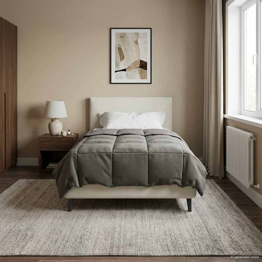 Zomer Dekbed Gekwilt Lichtgrijs 155 x 200 cm Microfiber
